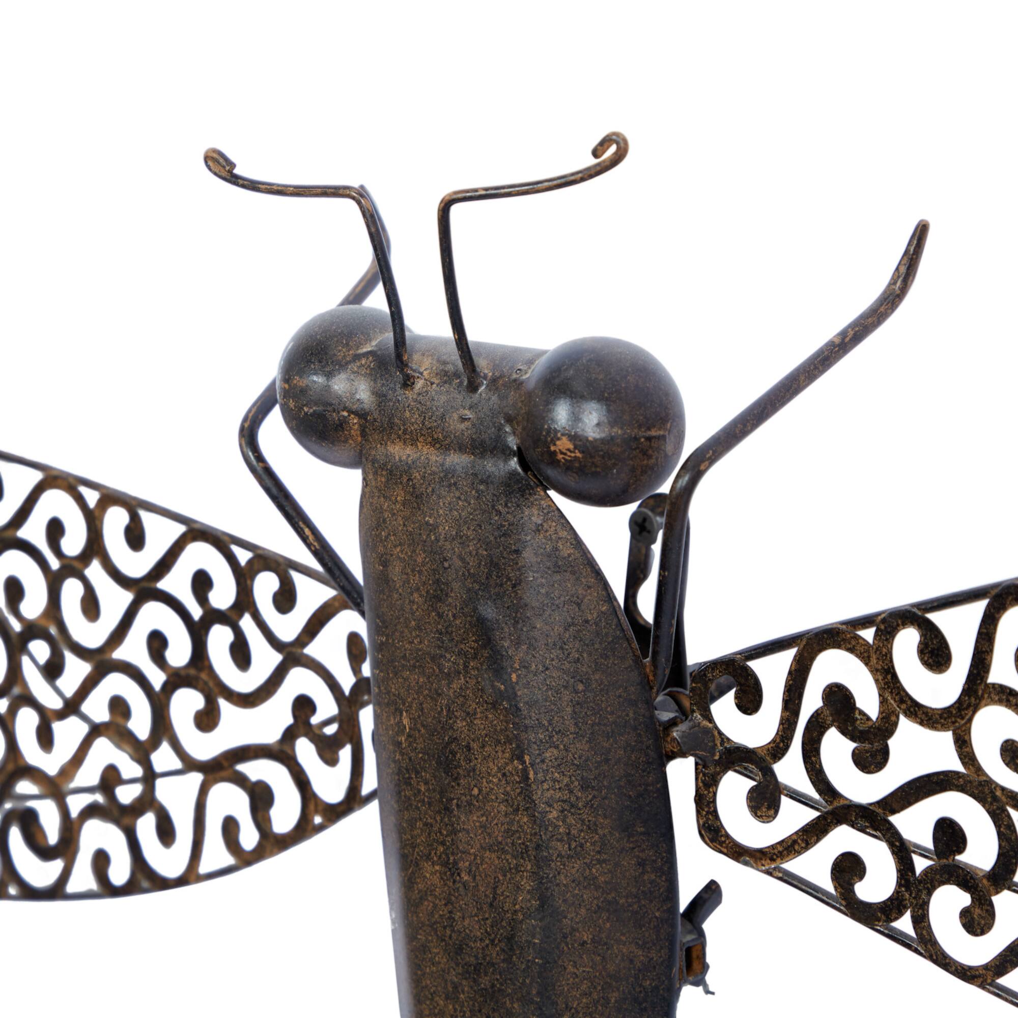 Brown Dragonfly Metal Rustic Wall Decor